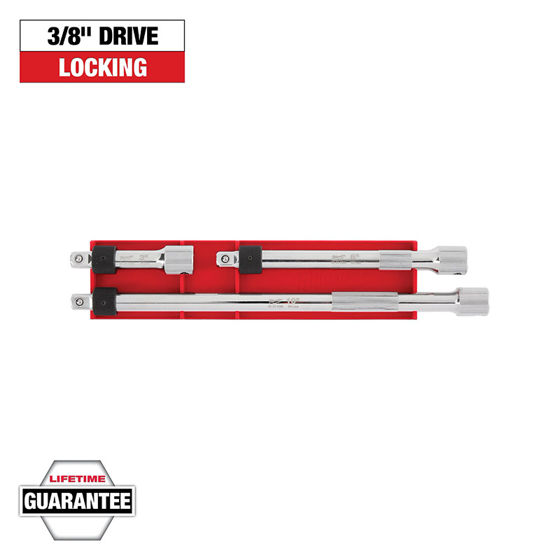 Milwaukee 3pc 3/8 Inch Drive Locking Extension Set | Aircraft Spruce ®