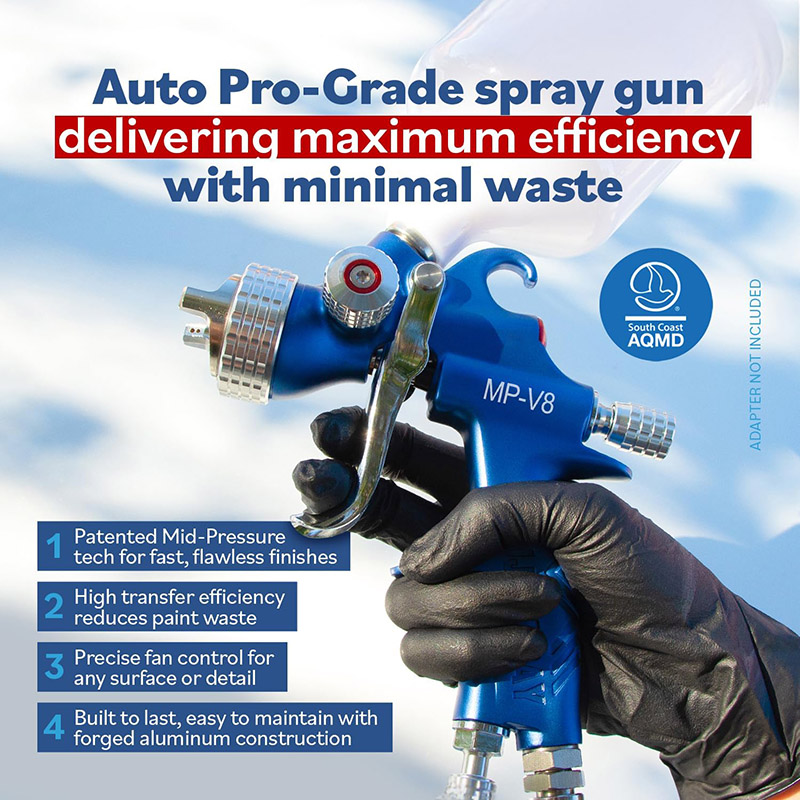 Fuji Spray MP-V8™ Mid-Pressure Spray Gun with 600cc Nylon Cup